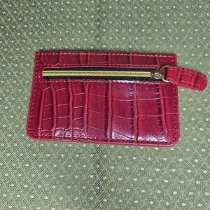 B-Low The Belt Red Croc-Embossed Card Holder